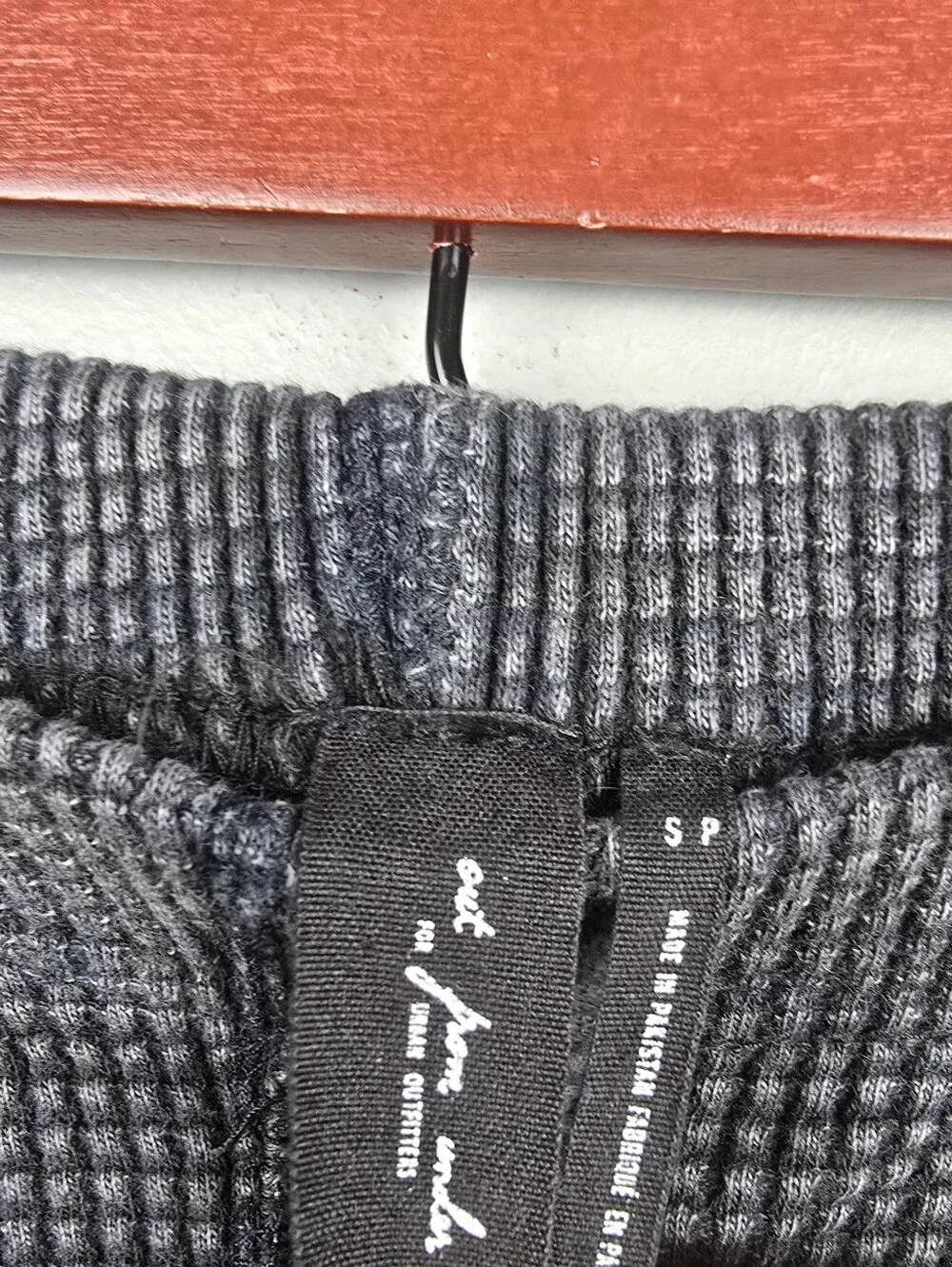 Out From Under Felicity Waffle Knit Flare Pants Dark Gray Black Womens Size S‎